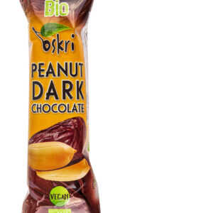 Bio-Erdnussriegel mit Zartbitterschokolade
